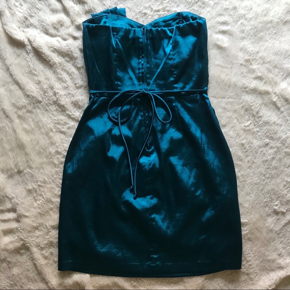Teeze Me | Aqua Strapless Mini Homecoming Dress - Picture 2 of 4